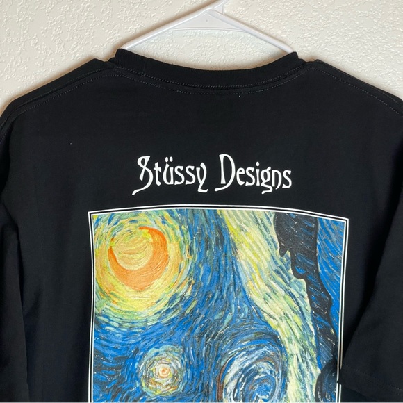 NEW STÜSSY MIDNIGHT INSANITY BLACK T-SHIRT SZ LARGE - Picture 3 of 5